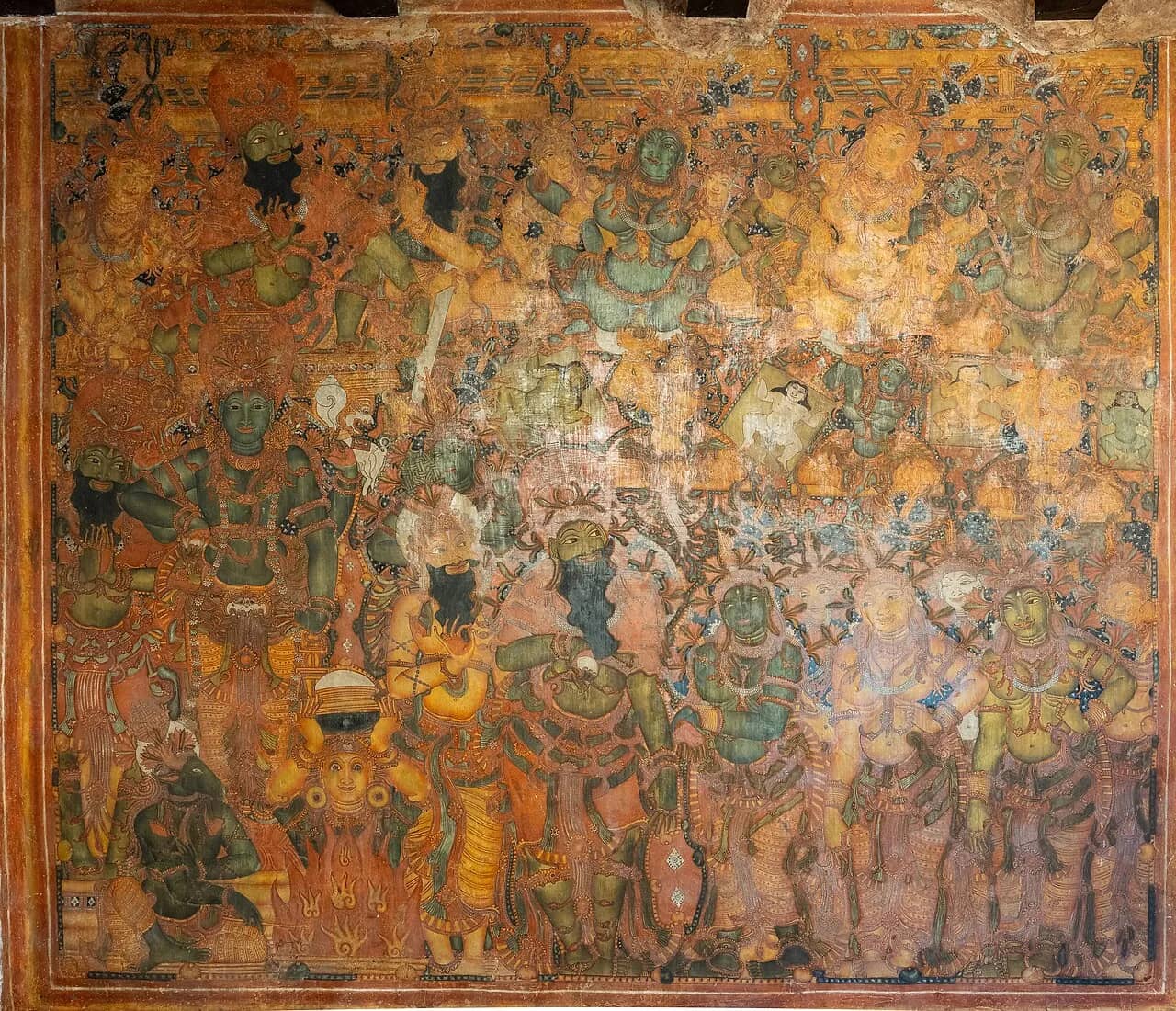 Ramayana murals inside Mattancherry Palace, Kochi