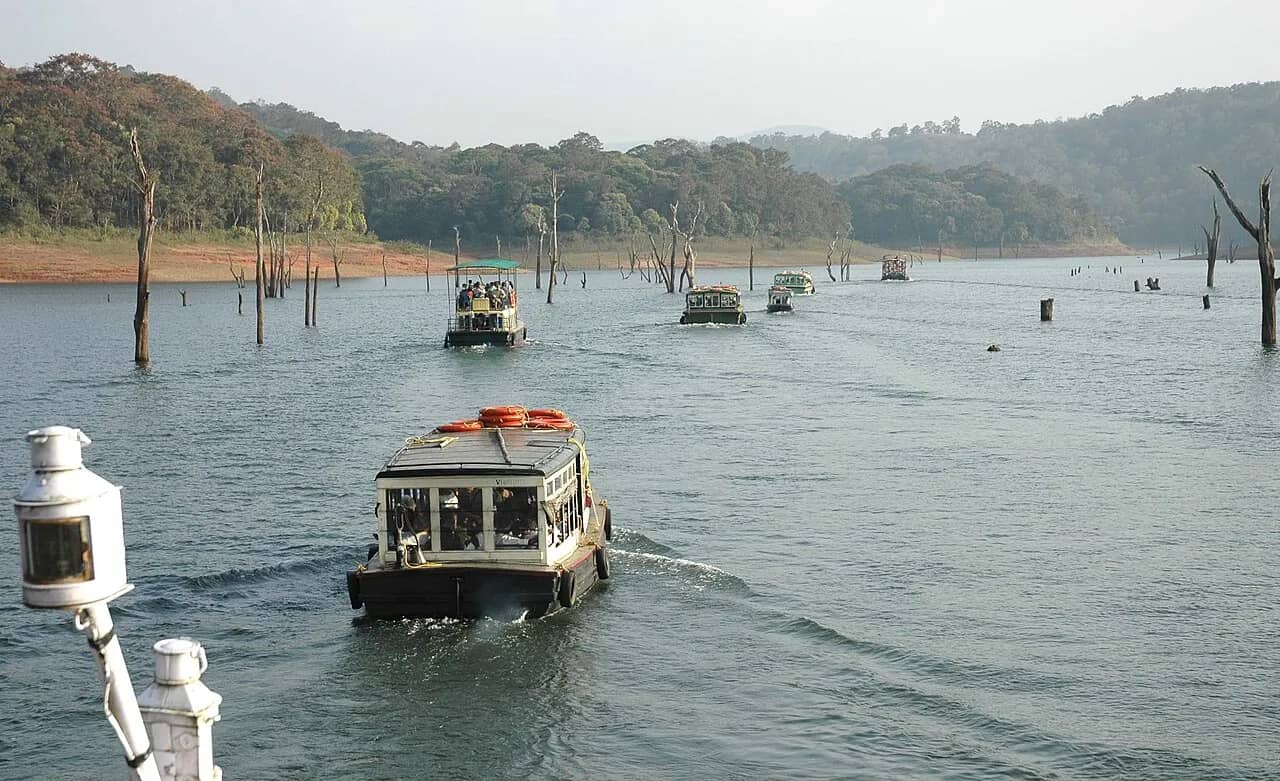 A tourist boat on Periyar Lake, Thekkady